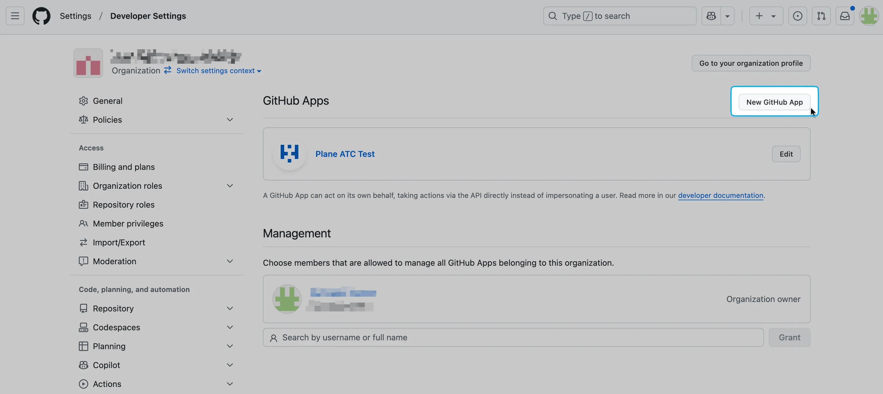 Create GitHub App